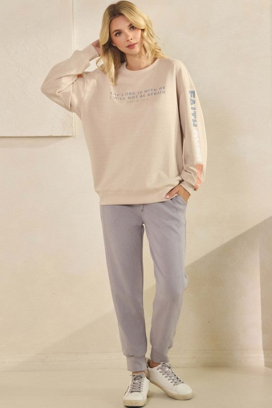 Black Faith Over Fear Ultra Comfy Graphic Sweatshirt 1