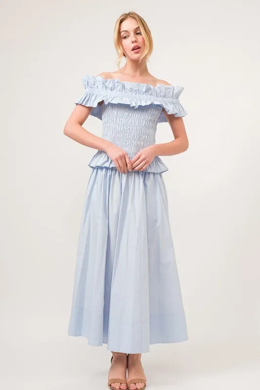And The Why A Line Flowing Elastic Back Midi Skirt