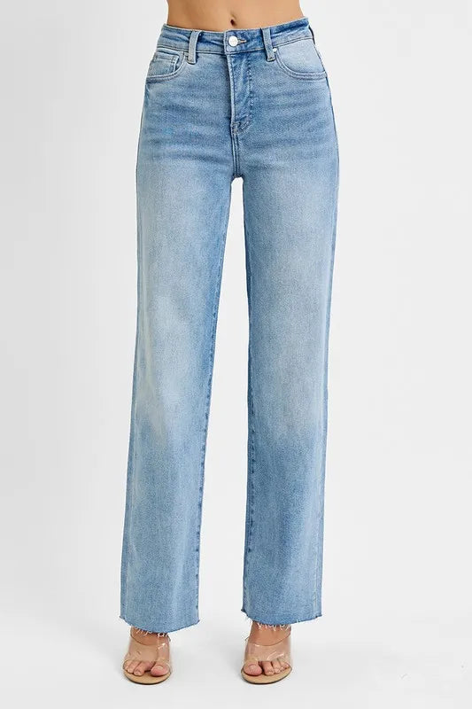 Light Risen Tummy Control Rise Straight Jeans
