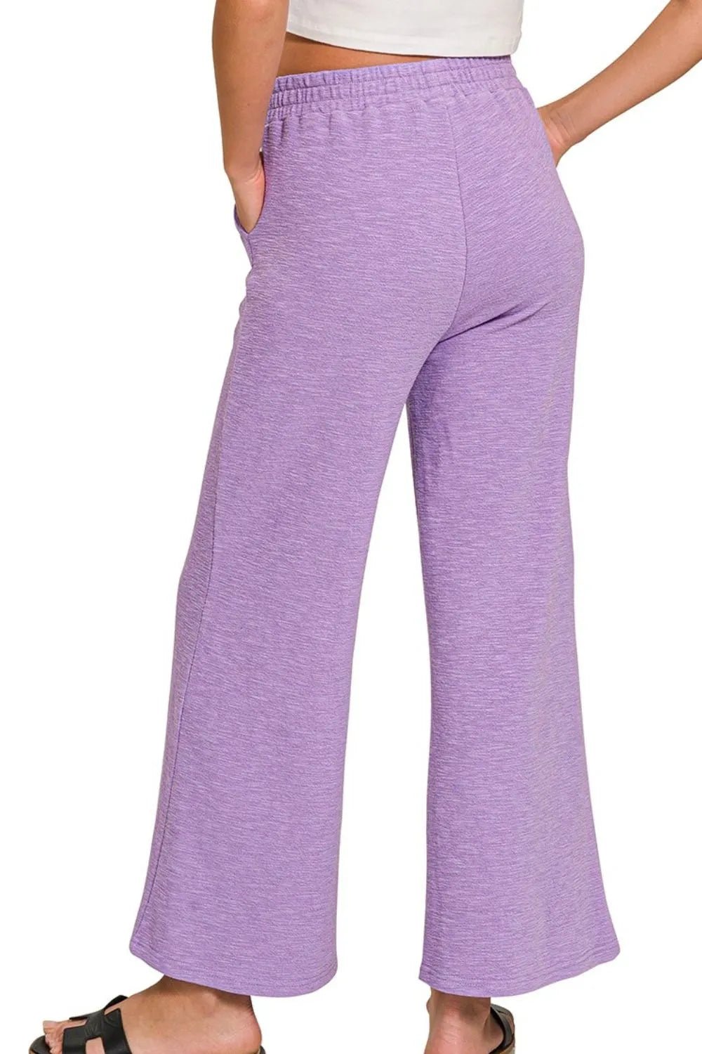 Lavender Zenana Cotton Slub Top Pants Set