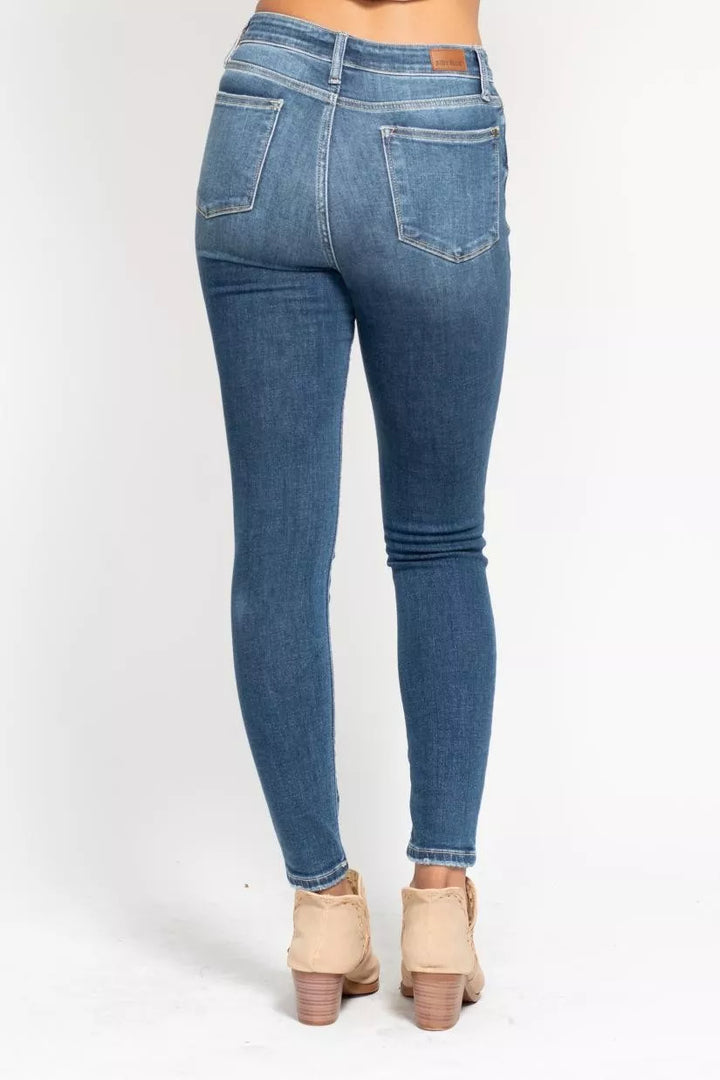 Md Judy Blue Full Size High Rise Button Fly Skinny Jeans Plus Size