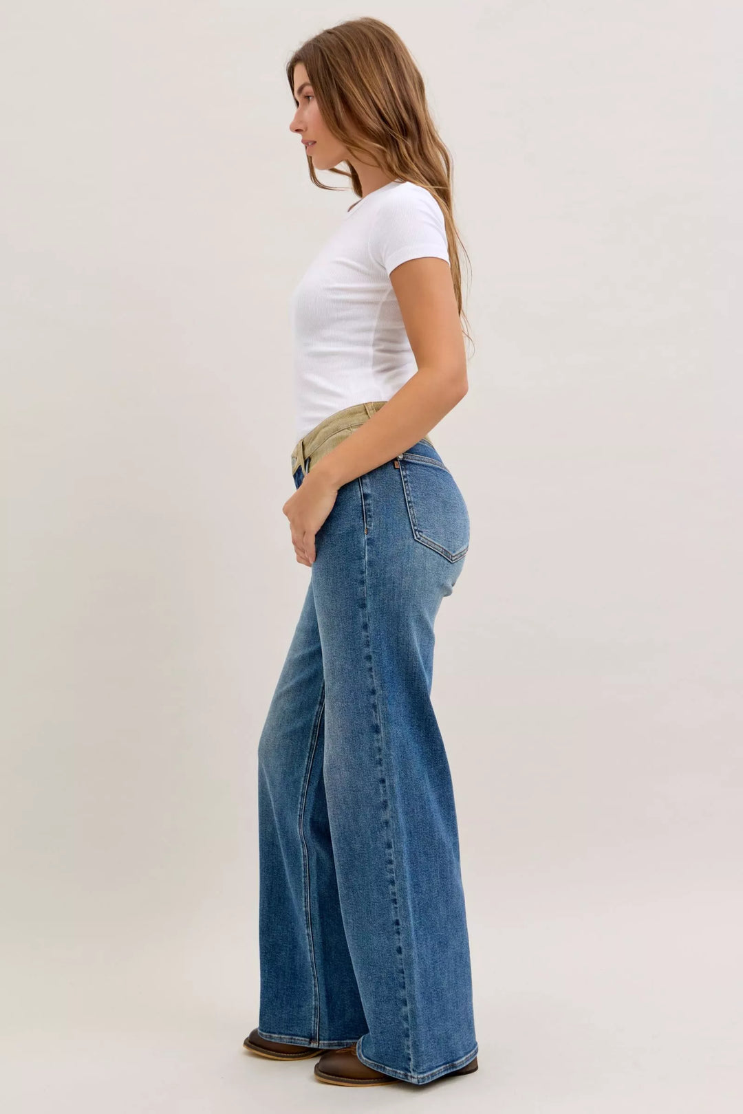 Md Judy Blue Mr Column Straight Jeans With Corduroy Waist