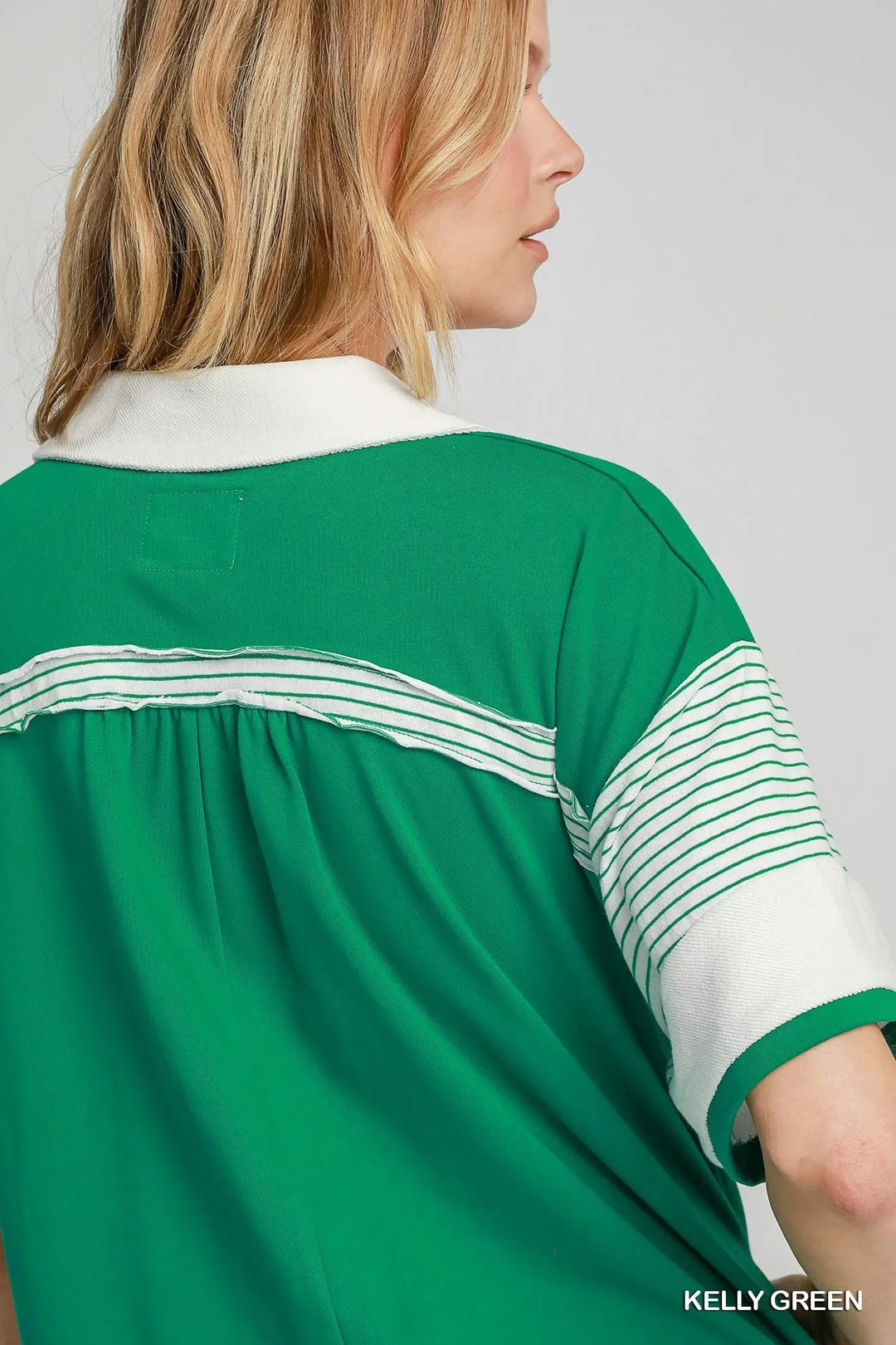 Umgee French Terry Collared Colorblock Romper 1