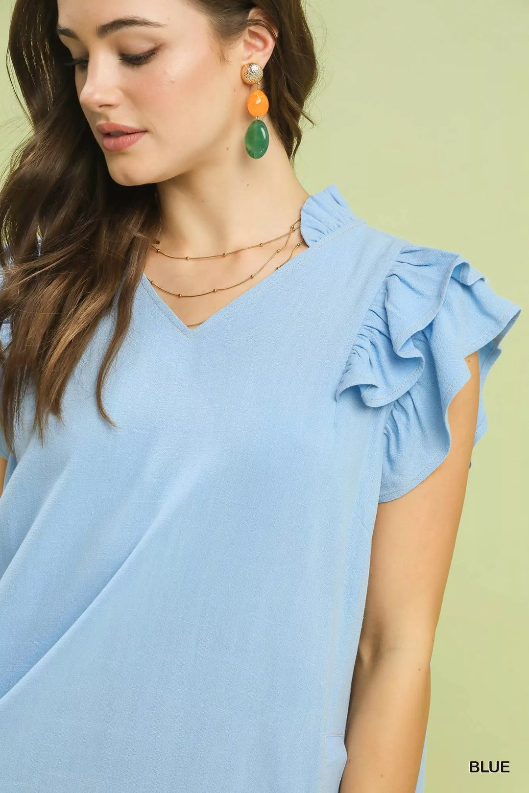 Umgee Linen Flutter Sleeve Shift Dress With Pockets 2