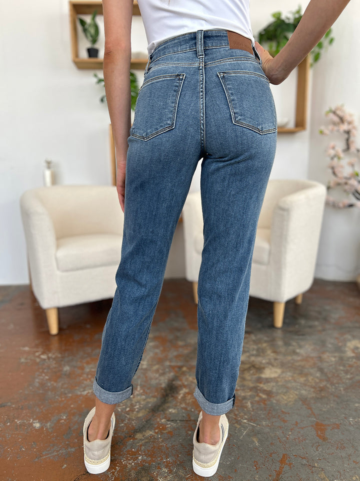 Medium Judy Blue Full Size Cuffed Hem Slim Jeans