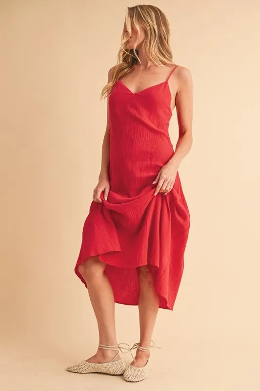 Aemi Co Side Button Midi Cami Dress 5