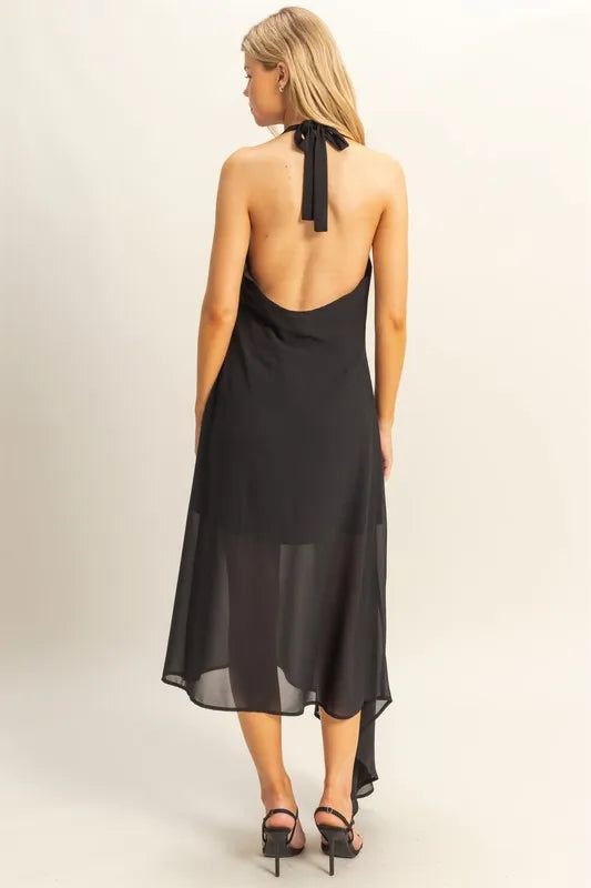 Hyfve Chiffon Halter Asymmetrical Hem Dress 2