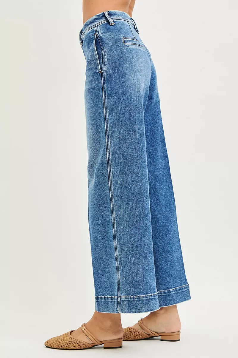 Dark Risen Slouchy Ankle Wide Jeans