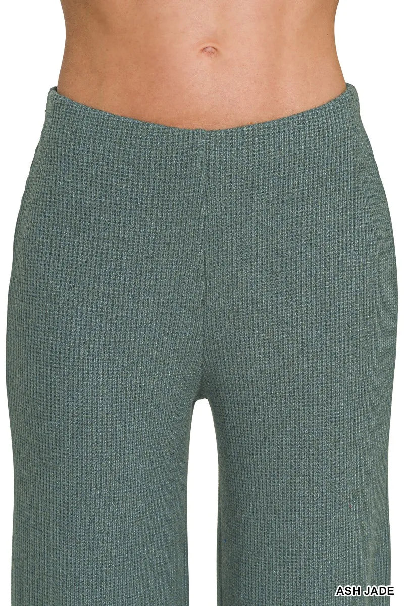 Zenana Mock Neck Top And Pants Sweater Set