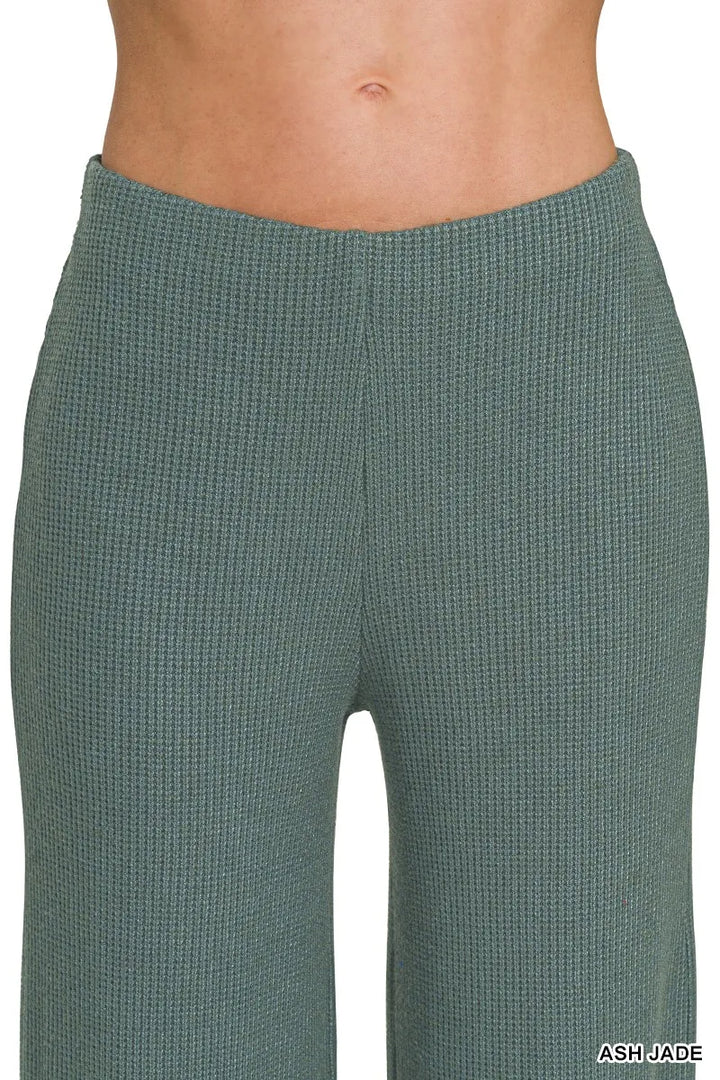 Zenana Mock Neck Top And Pants Sweater Set