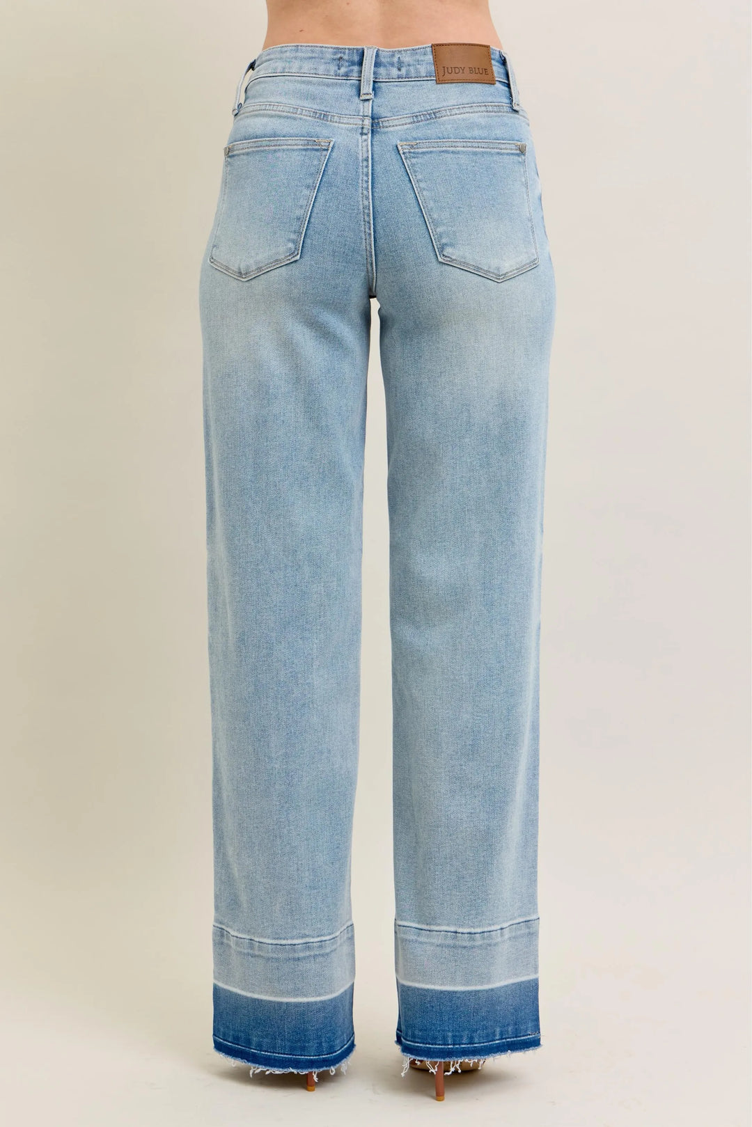 Lt Judy Blue Full Size Mr Release Hem Wide Leg Jeans Plus Size