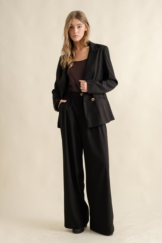 Black Hight Waist Wide Pants