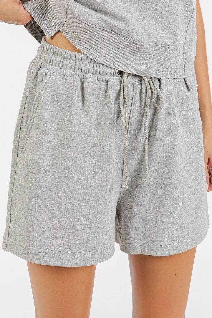 Mittoshop French Terry Crew Neck Top And Shorts Set