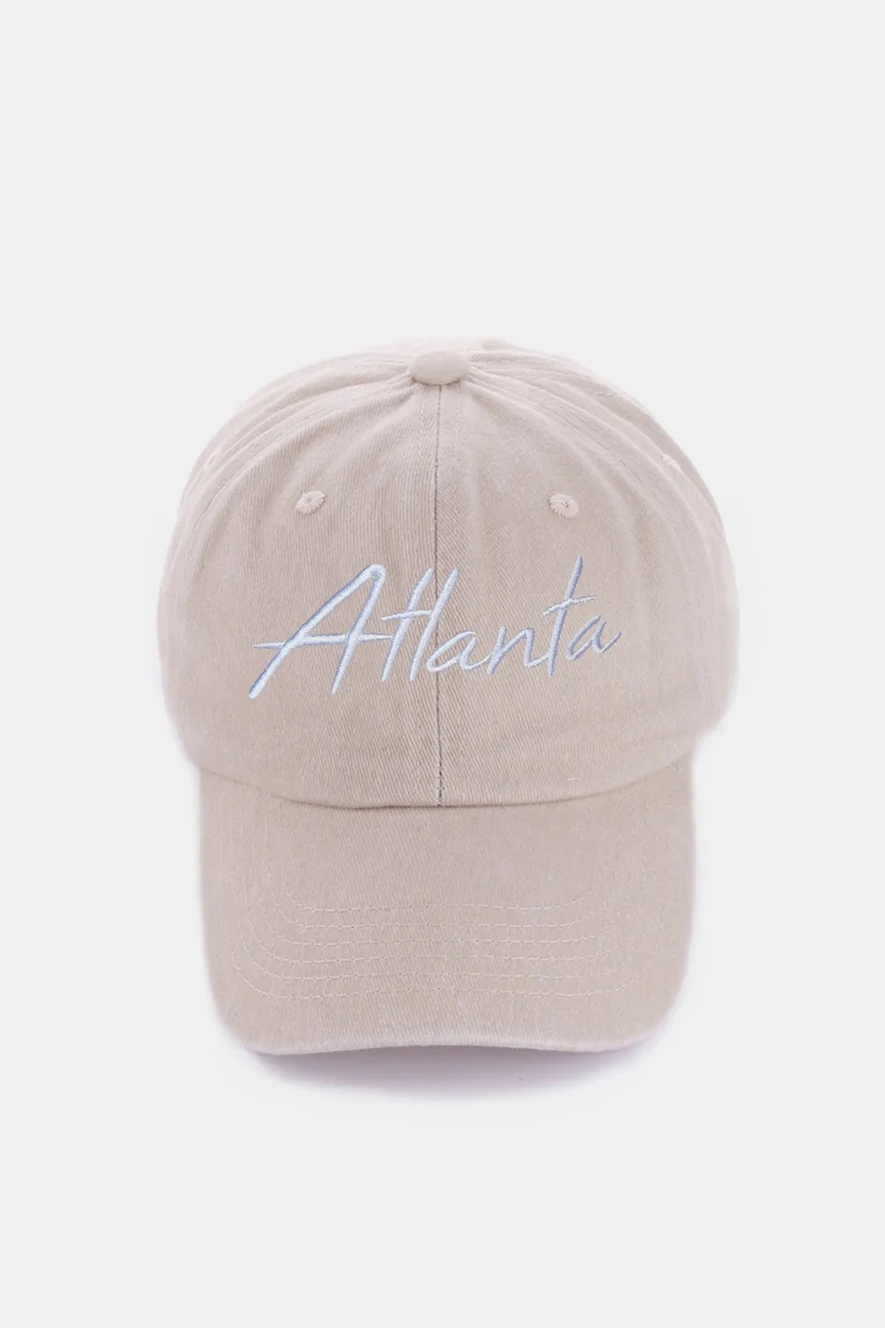 Atlanta Black Zenana Washed Atlanta Embroidered Baseball Cap