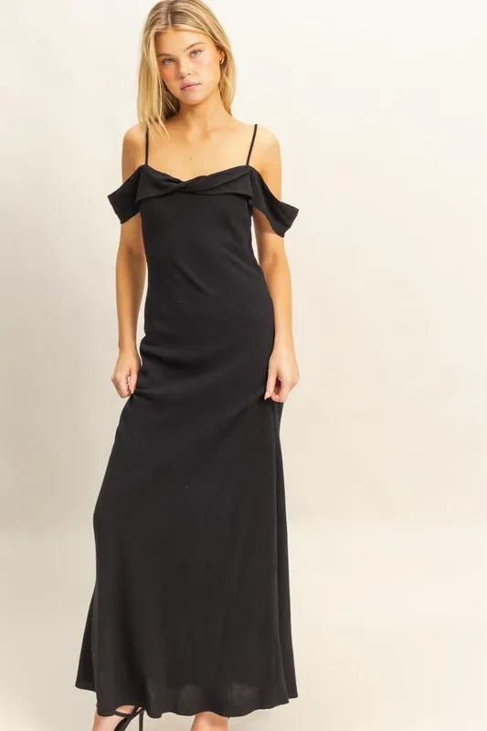 Black Hyfve Flattering Fit Cami Maxi Dress 2