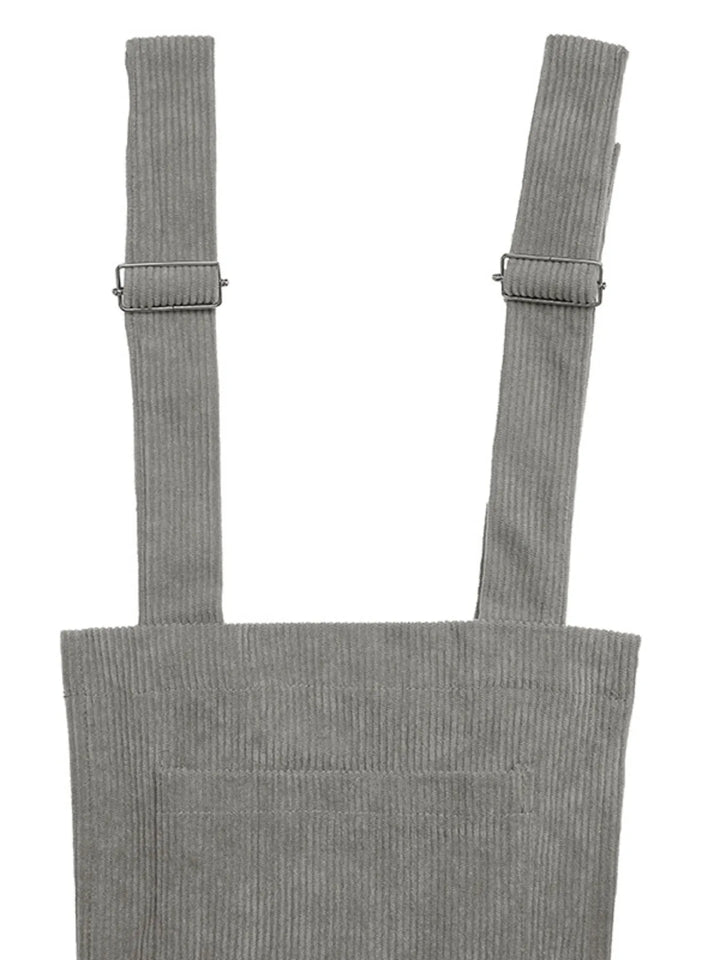 Slit Wide Leg Overalls With Pockets