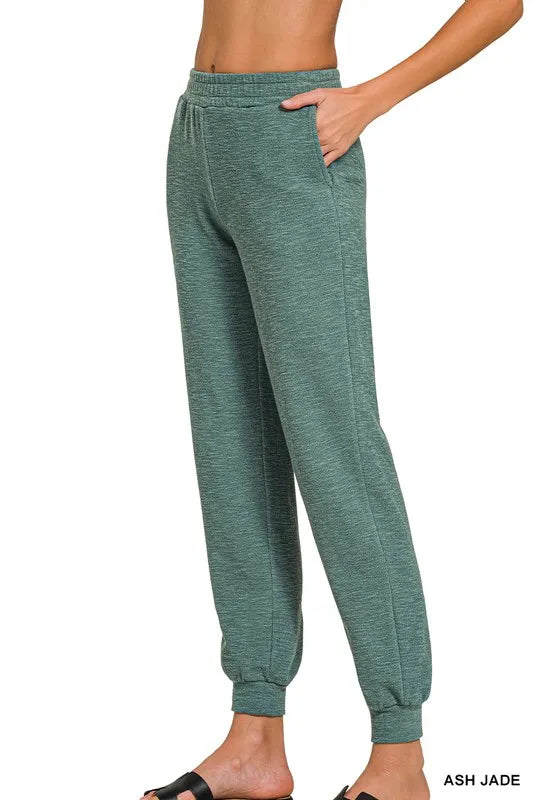 Ash Jade Zenana Cotton Slub Jogger Pants 2