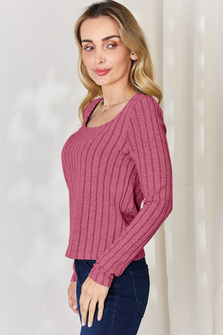 Basic Bae Full Size Ribbed Long Sleeve T Shirt