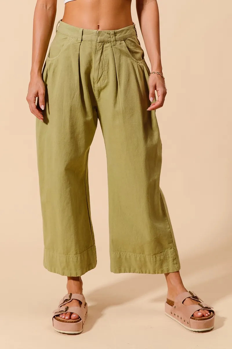 Sage So Me Mid Rise Wide Leg Chino Pants With Pockets 1