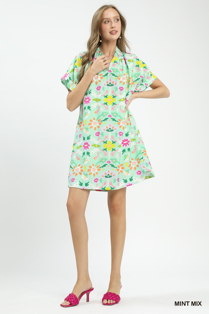 Umgee Abstract Floral Shift Dress