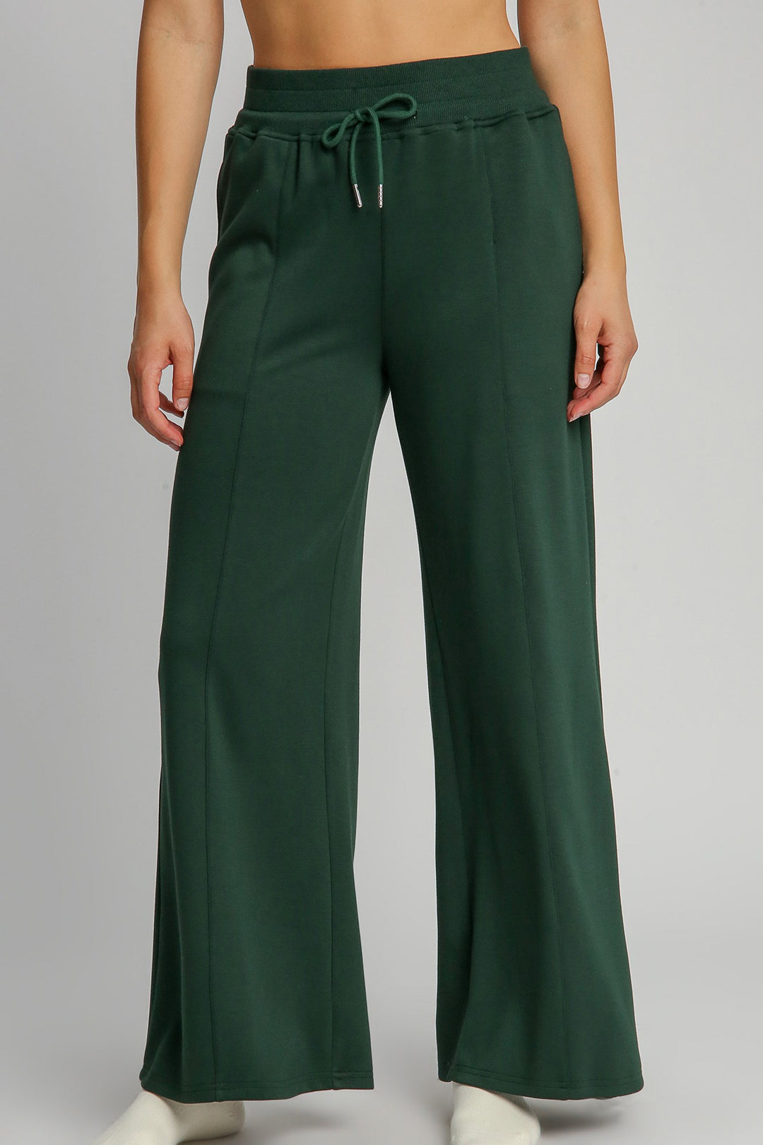 Evergreen Umgee Full Size Drawstring Wide Leg Pants With Pockets 1