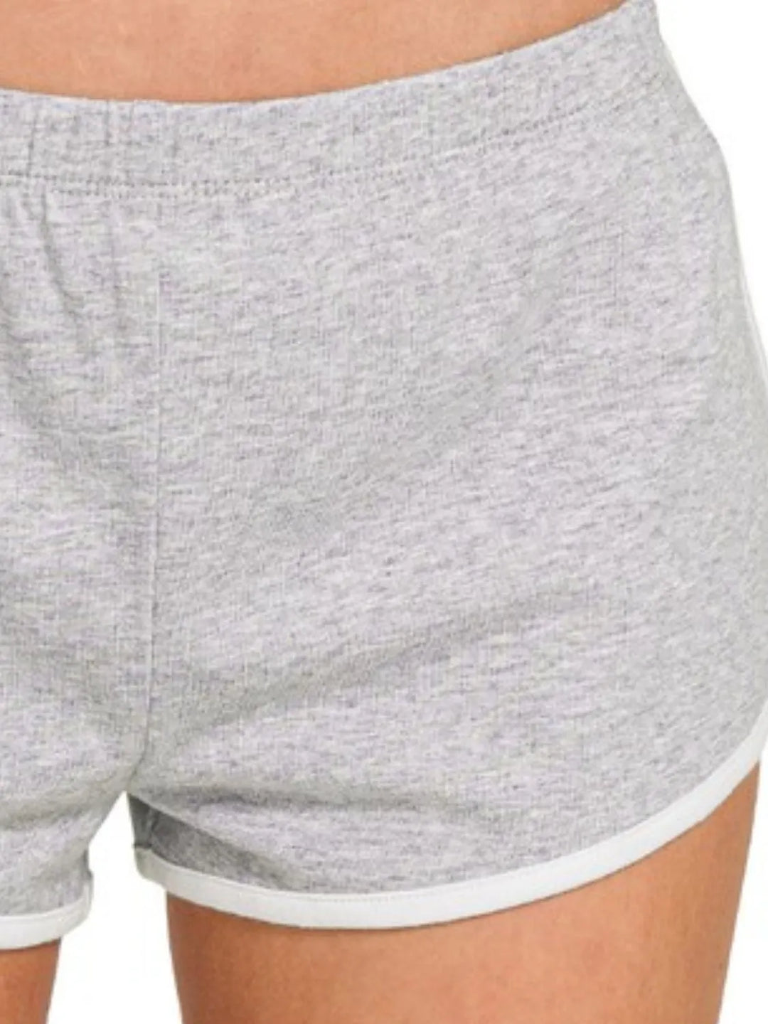 H Grey Zenana Elastic Waistband Dolphin Shorts