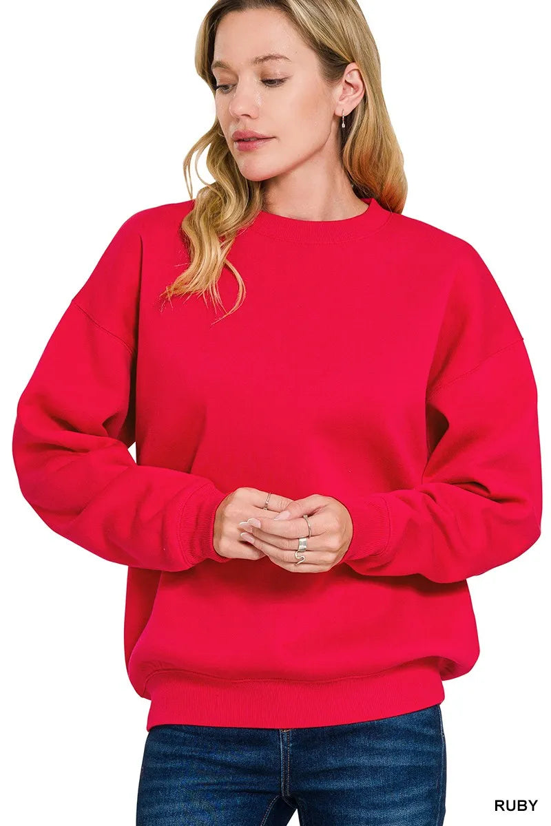 Ruby Zenana Fleece Crewneck Long Sleeve Sweatshirt 2