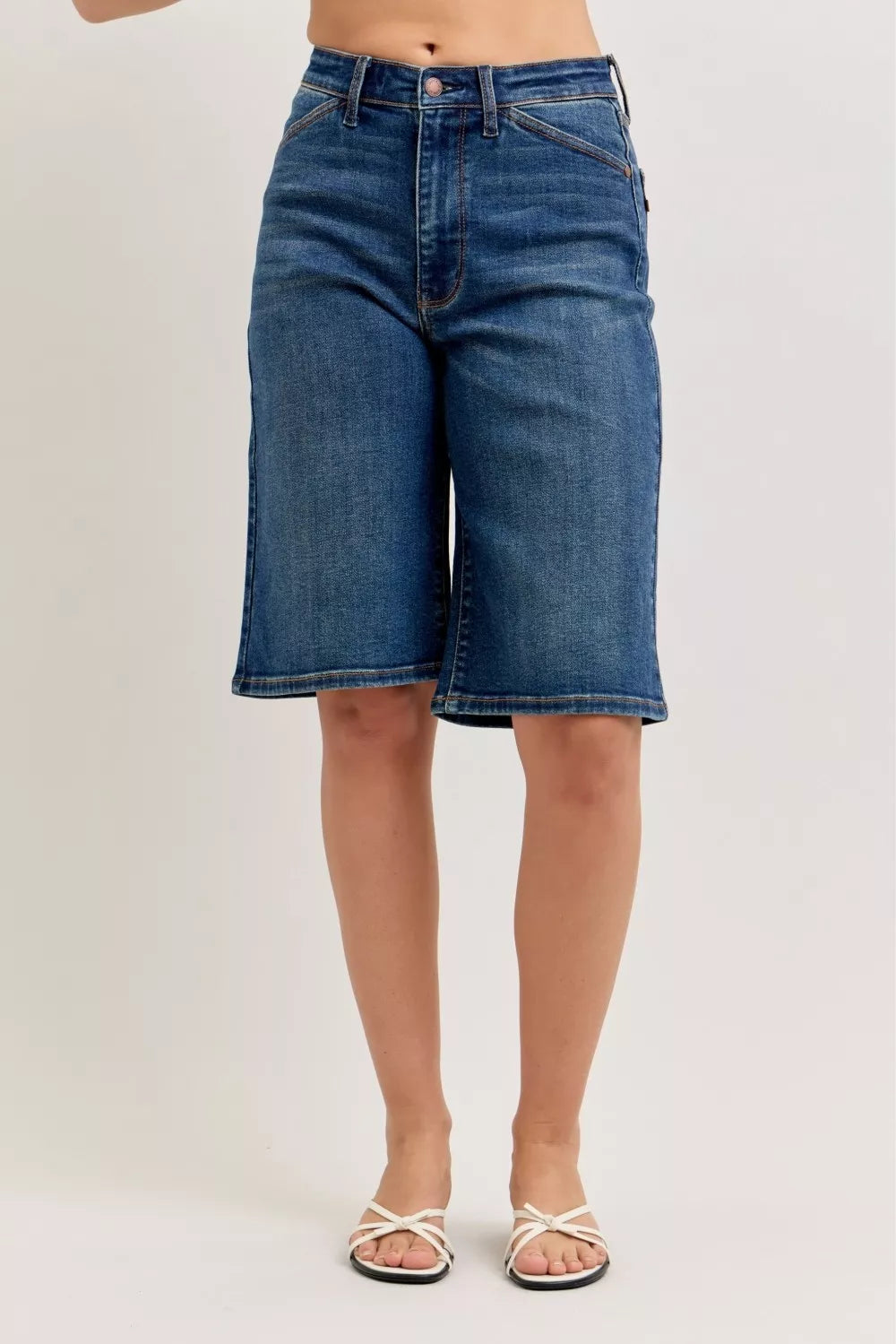 Dk Judy Blue High Waist Bermuda Denim Shorts