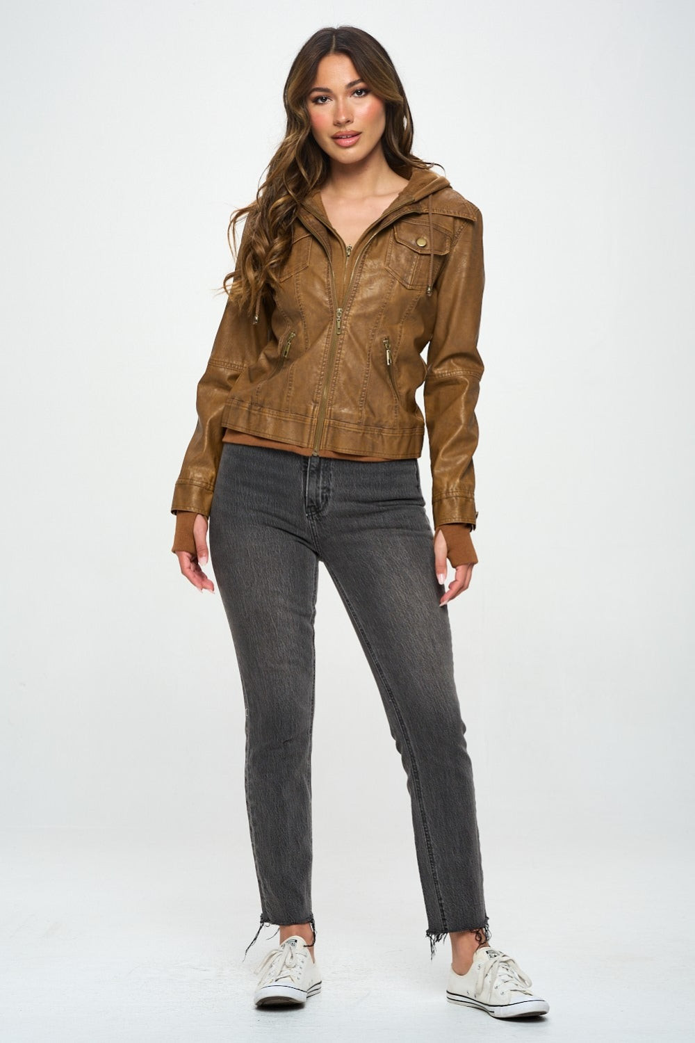 Camel Coalition La Double Zip Hooded Long Sleeve Jacket 1