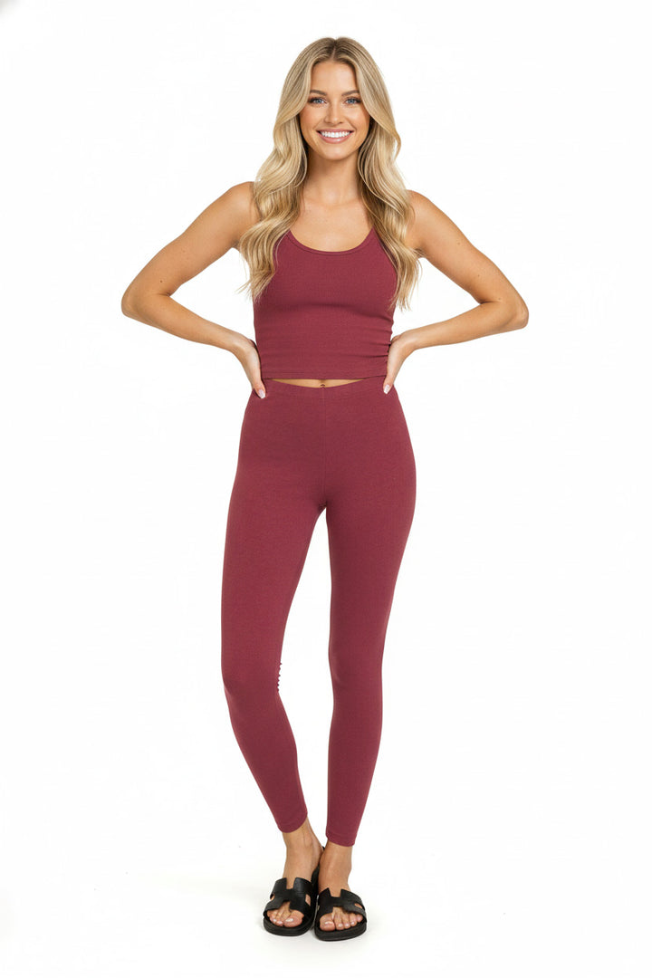 Cabernet Zenana Premium Cotton Full Length Leggings 1