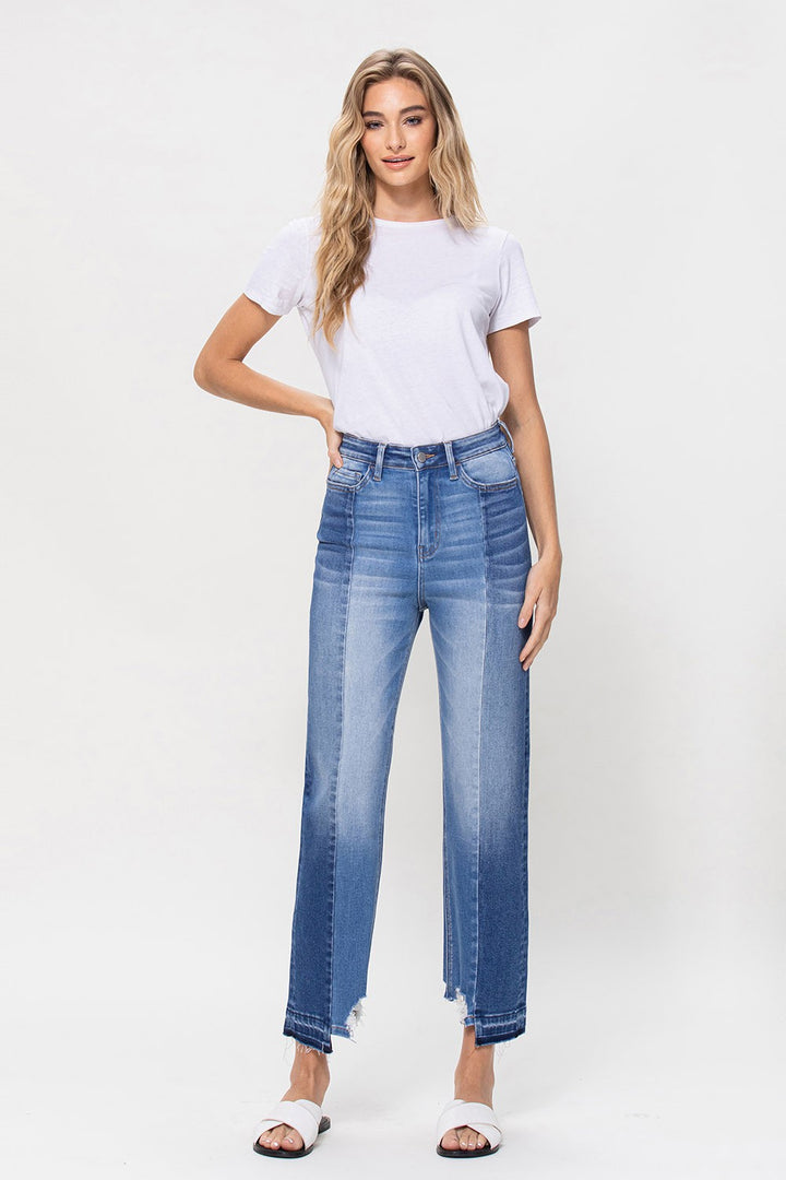 Super High Rise Straight W Contrast And Hem Detail