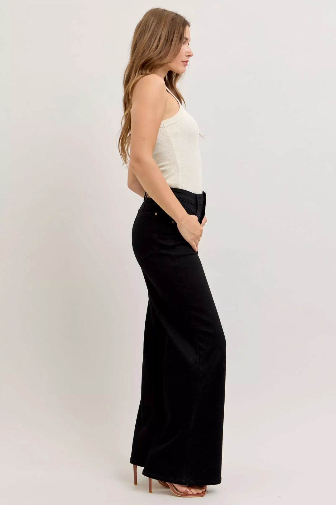 Bk Judy Blue High Waisted Wide Leg Jeans 1