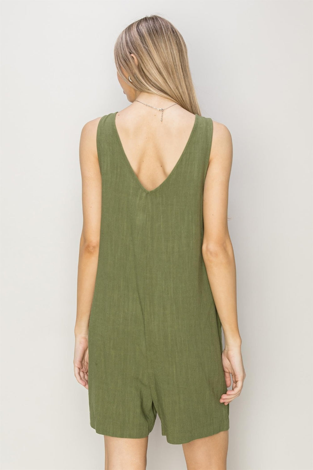Moss Hyfve V Neck Sleeveless Romper With Pockets