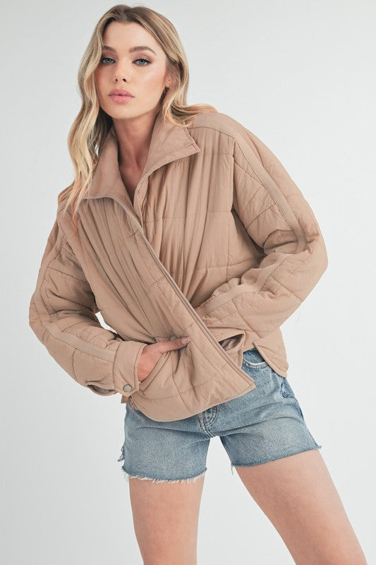 Aemi Co Quilted Zip Up Puffer Jacket 1