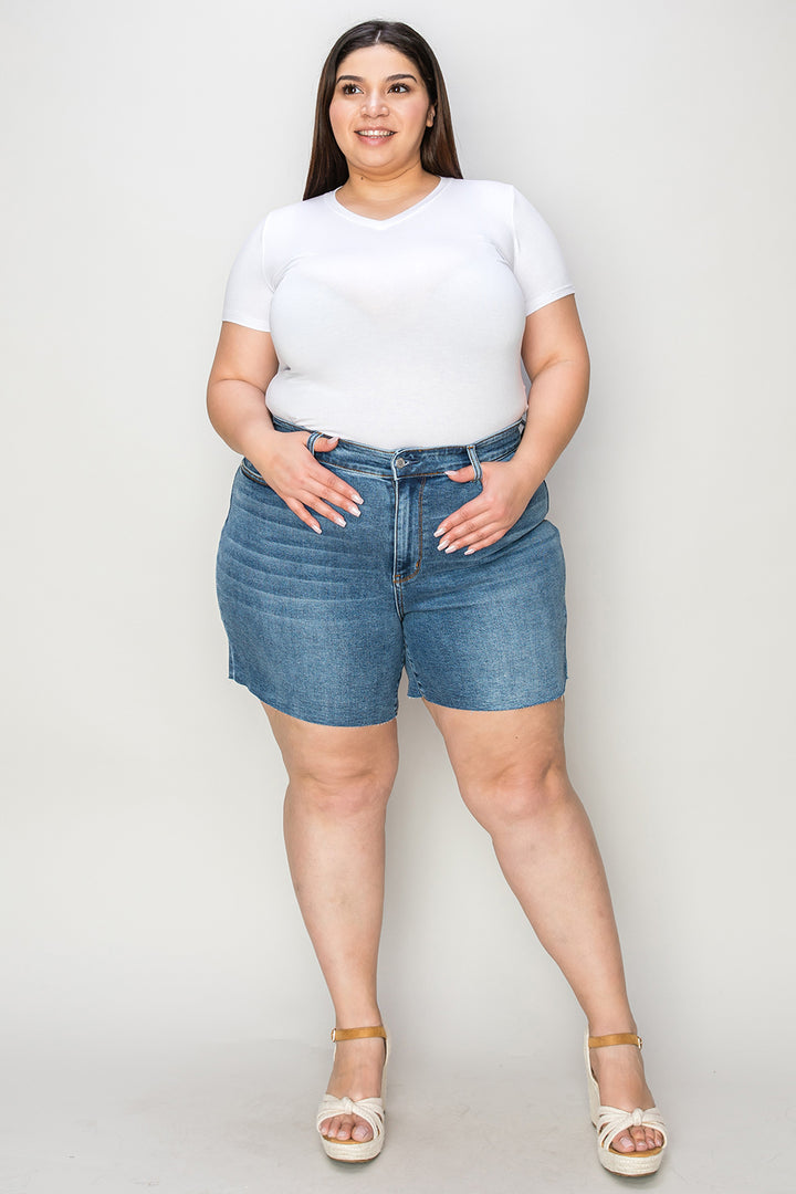 Medium Judy Blue Full Size High Waist Slim Denim Shorts