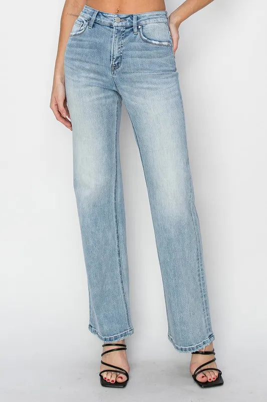 Light Risen High Rise Straight Jeans