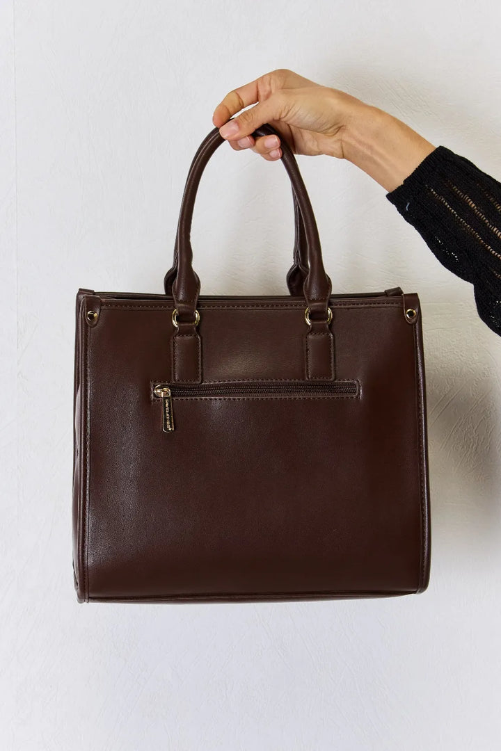 David Jones Argyle Pattern Pu Leather Handbag