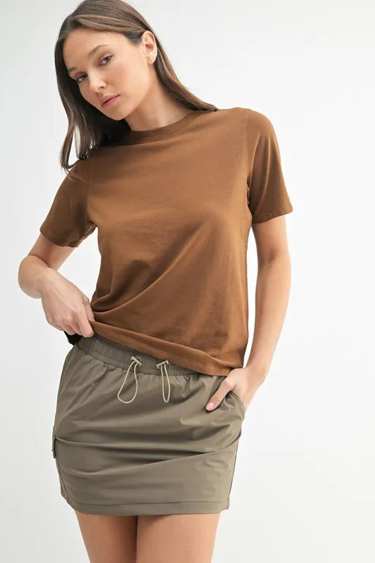 Cocoa Dust Mono B Round Neck Short Sleeve T Shirt 1