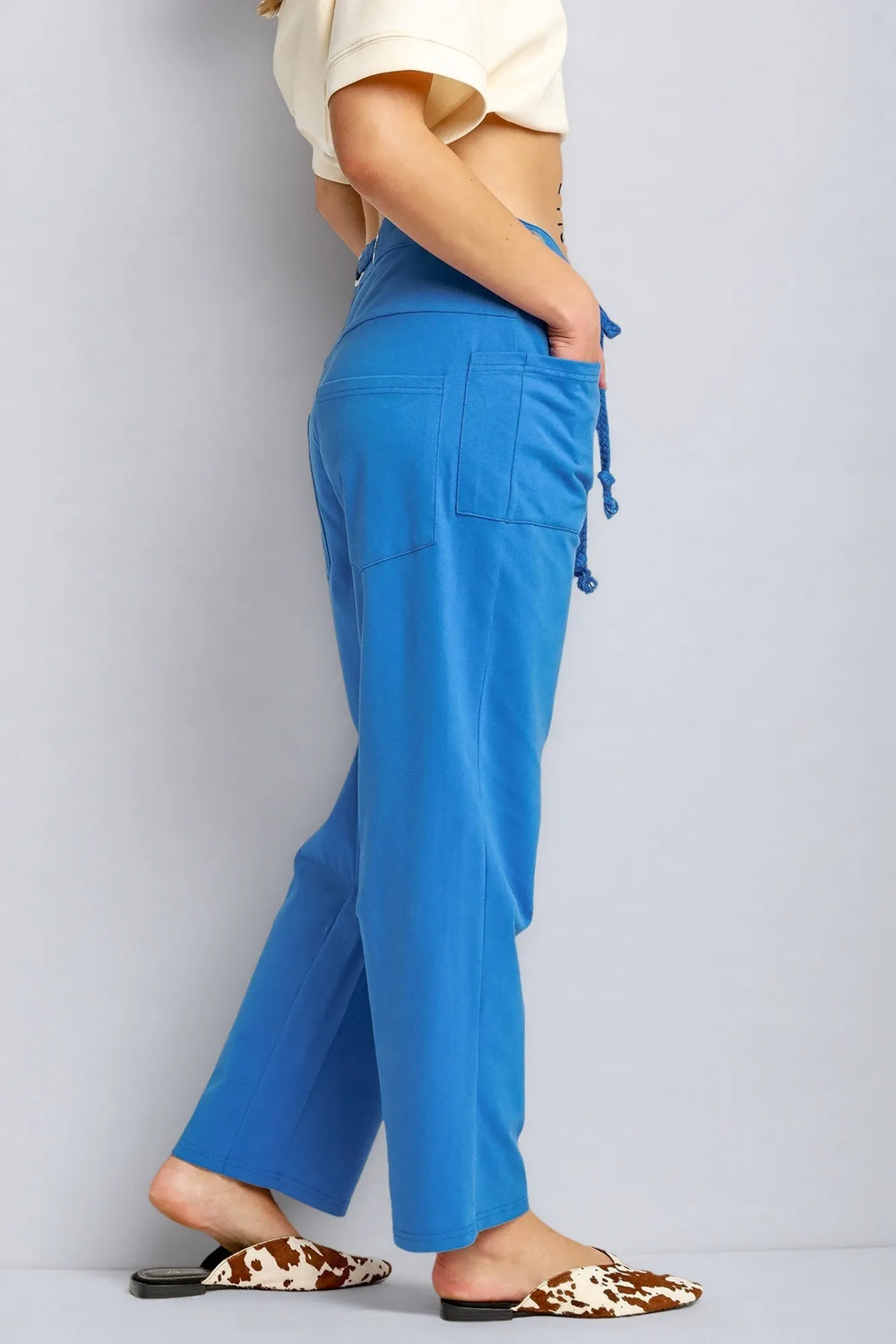 Ocean Umgee Drawstring Wide Leg Casual Pants