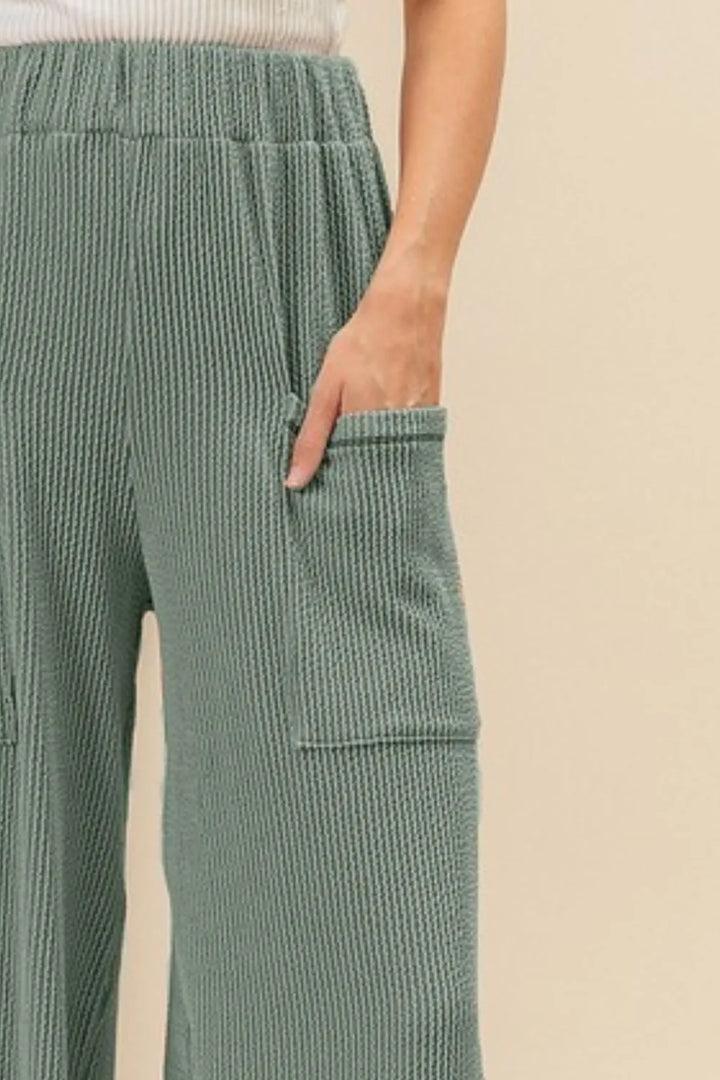 Dk Sage Bibi 2Tone Cord Rib Waist Band Side Pocket Pants