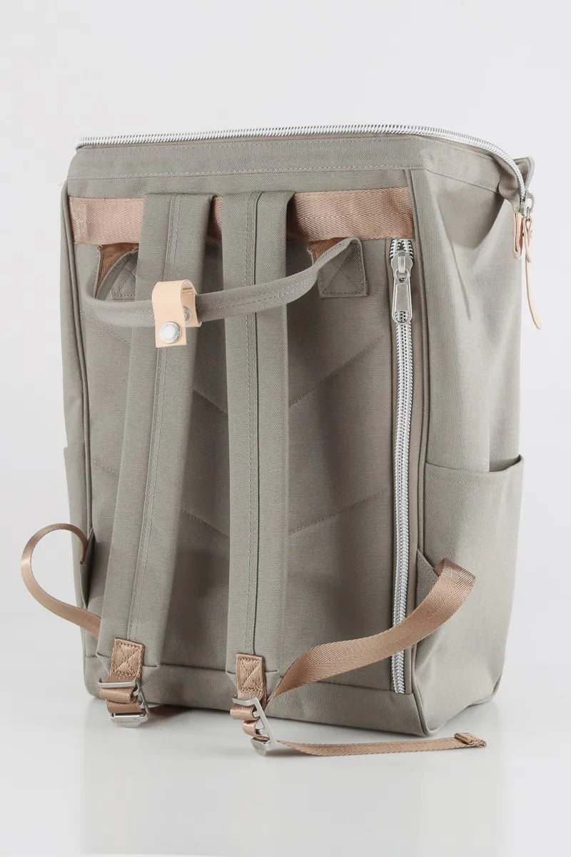 Coffee Brown Himawari Waterproof Design Arcuate Shoulder Strap Backpack Bag With Handles