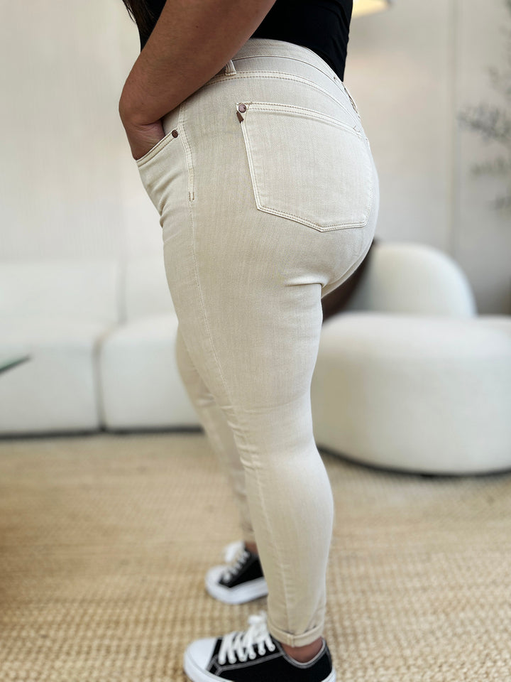 BONE Judy Blue Full Size Garment Dyed Tummy Control Skinny Jeans 1