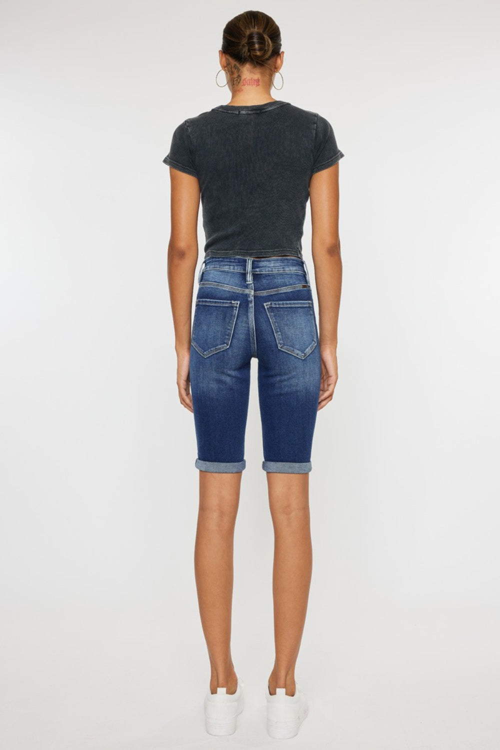 Medium Kancan Full Size Cats Whiskers Button Fly Denim Shorts