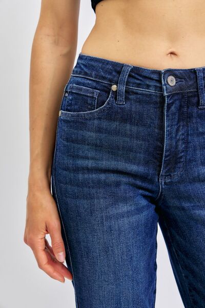 Dark Judy Blue Full Size Tummy Control Straight Jeans Plus Size