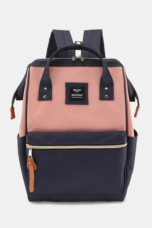 Black Himawari Waterproof Canvas Backpack Bag With Side Pockets