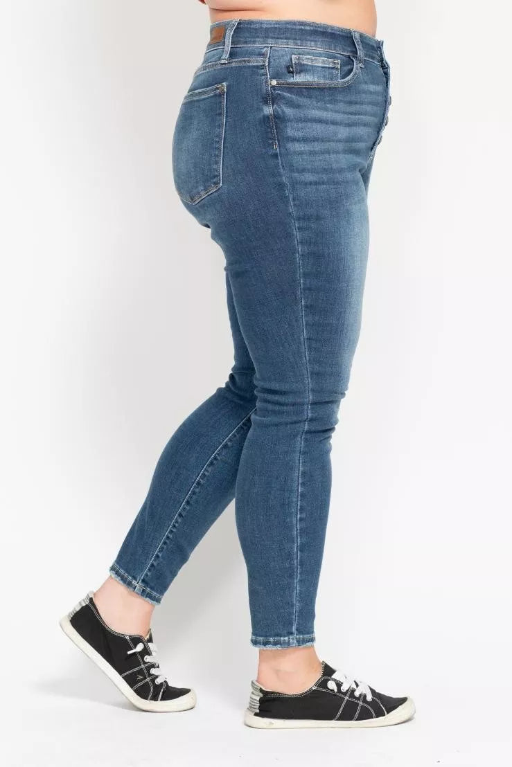 Md Judy Blue Full Size High Rise Button Fly Skinny Jeans Plus Size