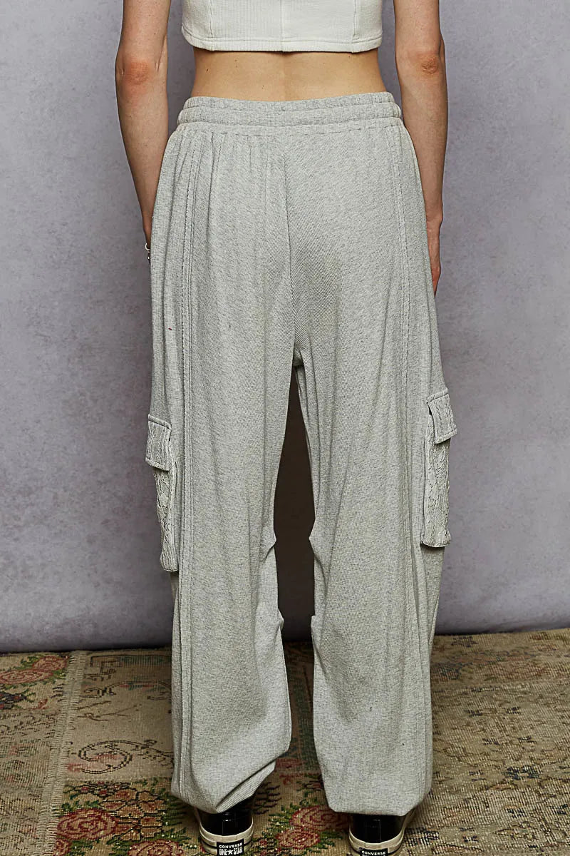 Heathergrey Pol Drawstring Lace Cargo Pocketed Joggers