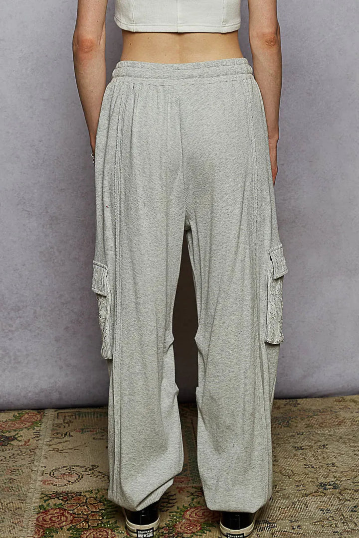 Heathergrey Pol Drawstring Lace Cargo Pocketed Joggers