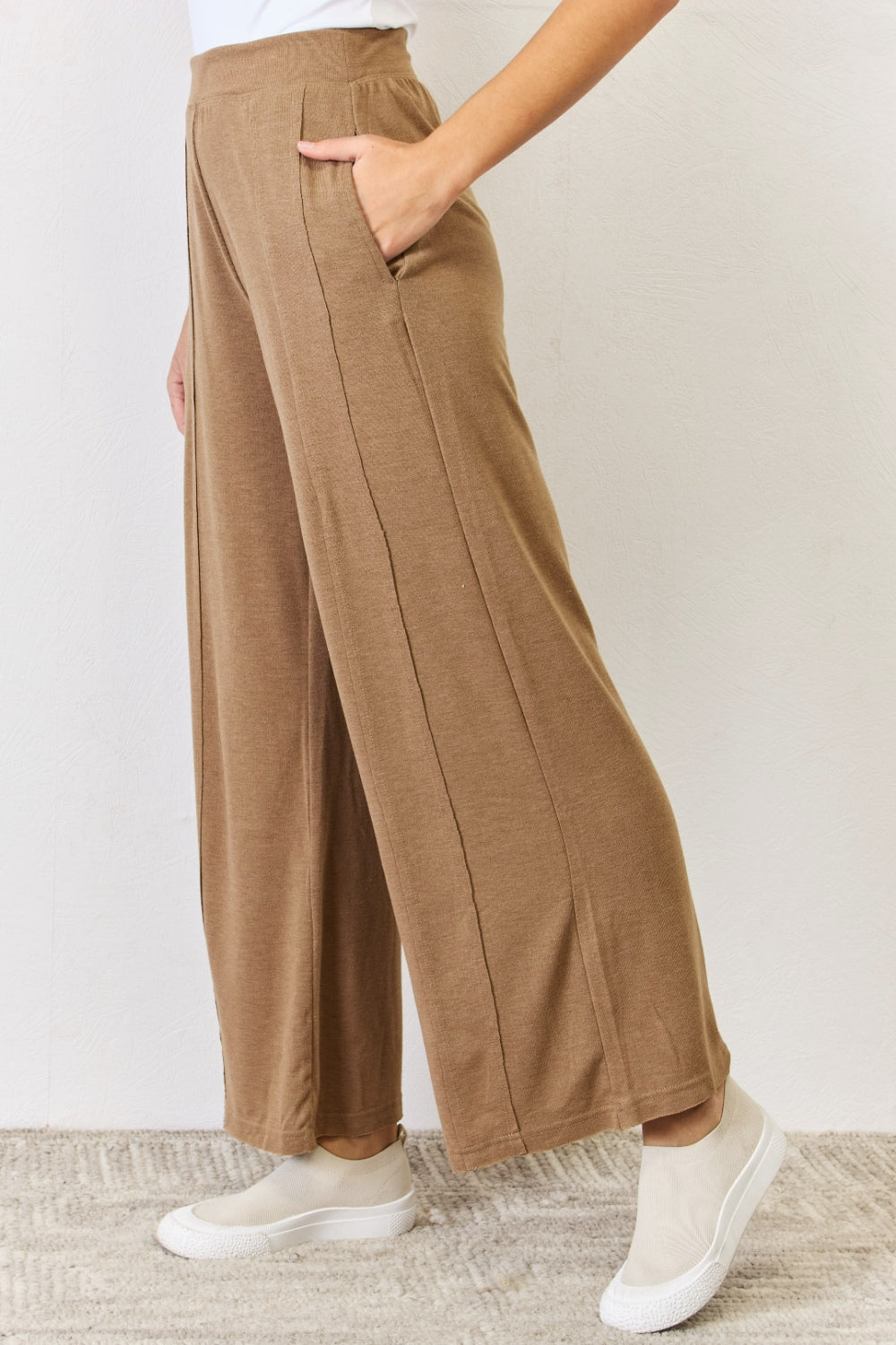 Mocha Risen Ultra Soft Wide Leg Pants