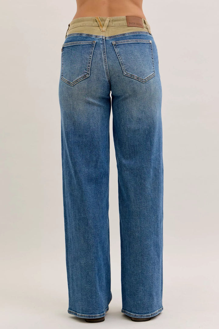 Md Judy Blue Mr Column Straight Jeans With Corduroy Waist